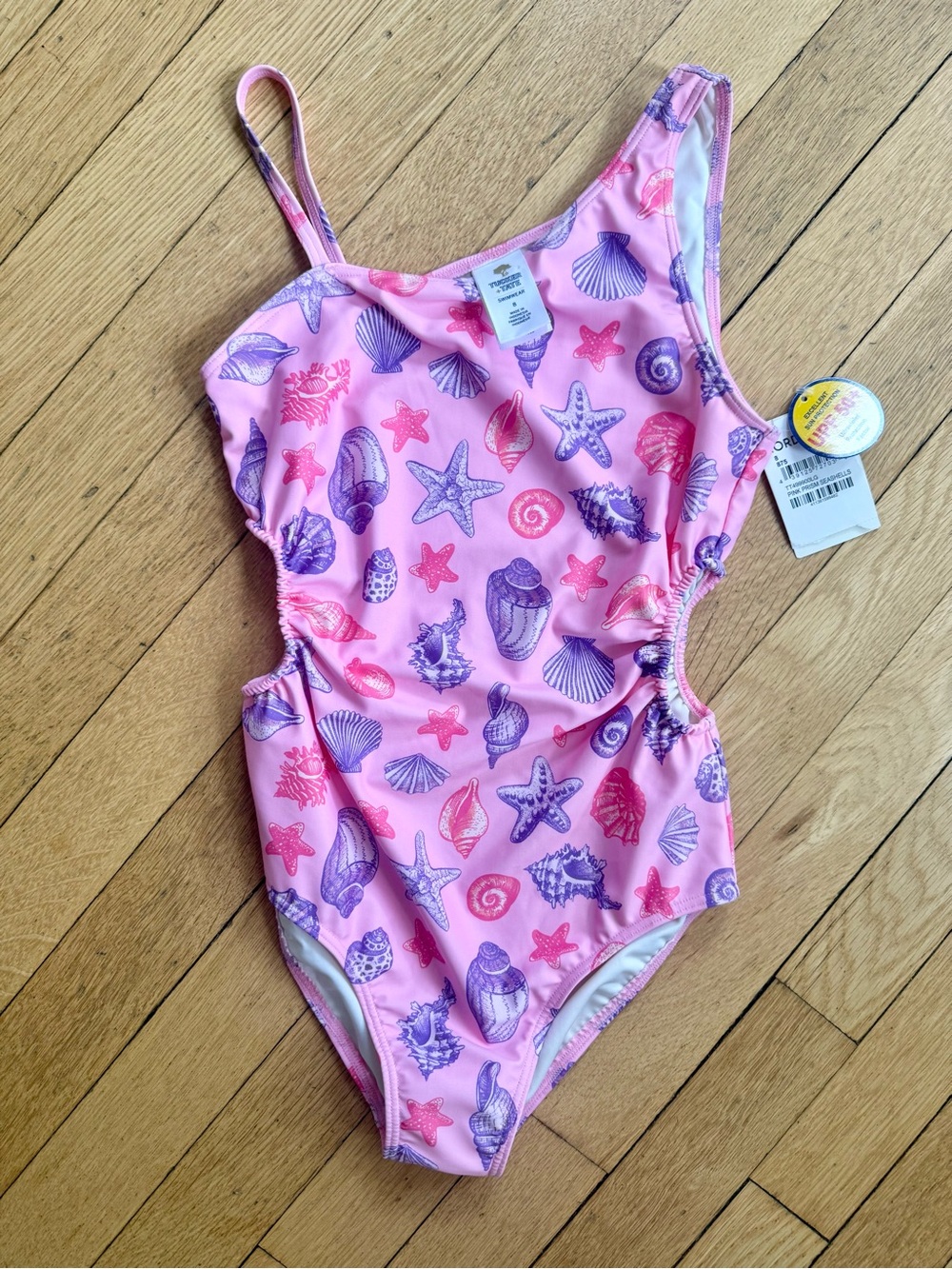 Tucker + Tate Pink Seashell Print One-Piece Swimsuit NWT Size 8